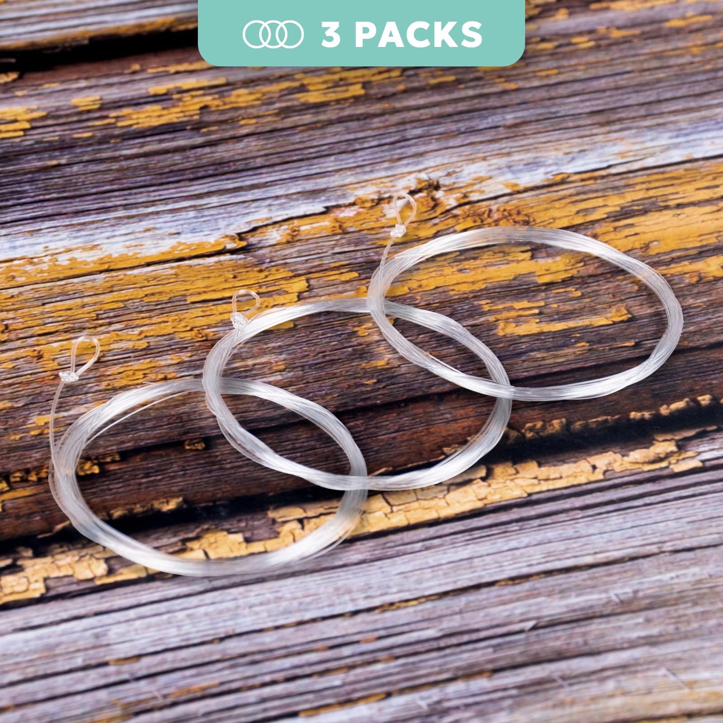 SF Pre-Tied Loop Heavy Butt Fly Fishing Bass Tapered Leader High Knot Strength Clear Nylon for Bass/Large Flies 3 Packs 9FT 10lb