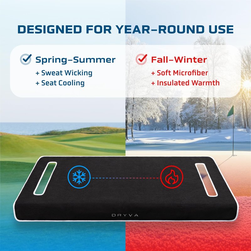 Dryva Waterproof Golf Cart Seat Cover – EZGO TXT RXV/Club Car DS Precedent – Non-Slip, Washable Microfiber Seat Towel – 2/4 Person Seats, All Weather