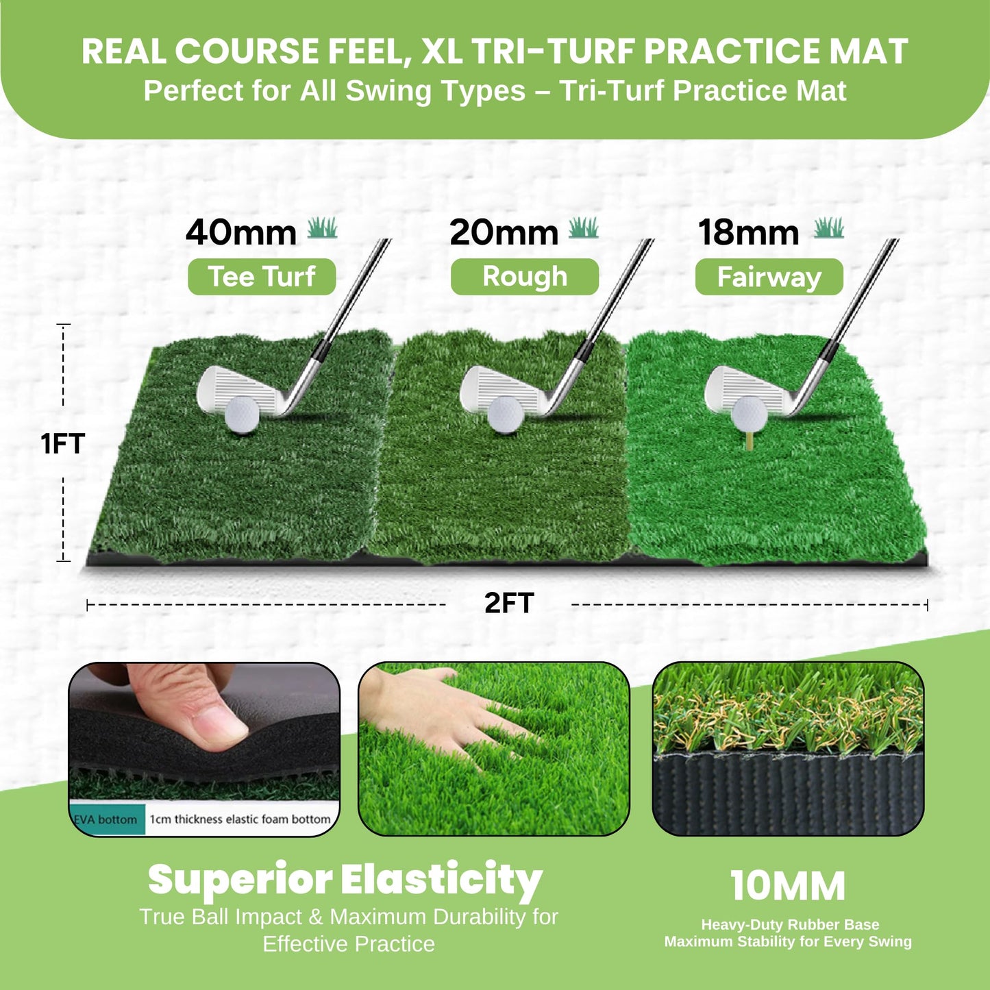 Golf Net 10x7FT for Backyard Practice – Golf Net Hitting and Training Set with Target and Mat for Real Balls – Indoor Outdoor Swing, Chipping and Driving Trainer – Great Gift for Men, Dad, Golfer