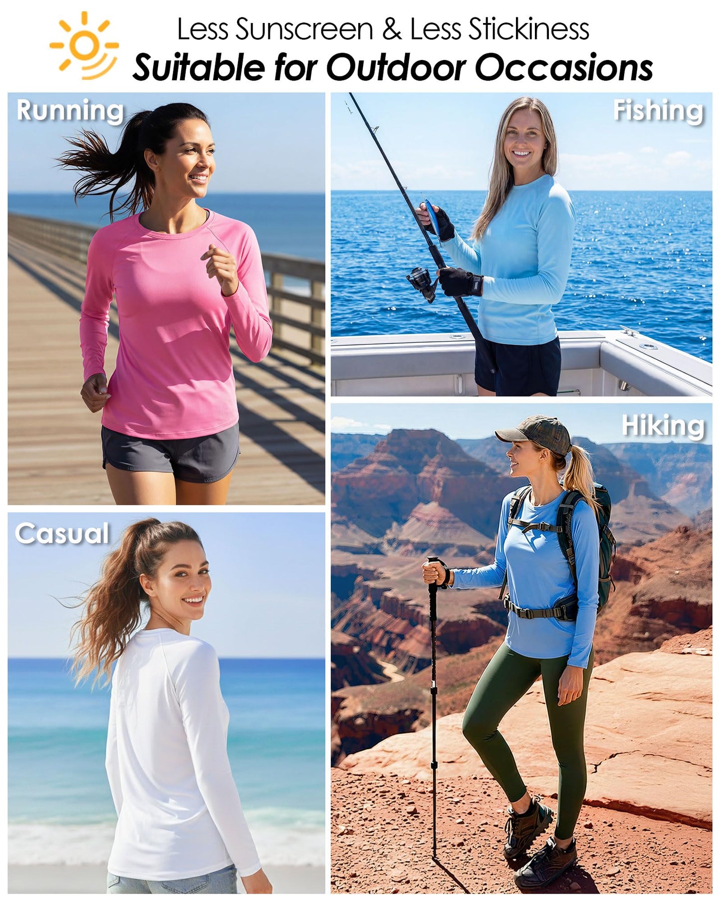 Boladeci Rash Guard for Women Black Long Sleeve Swim Shirts SPF UPF 50 Sun Protection Workout Tops Lightweight M