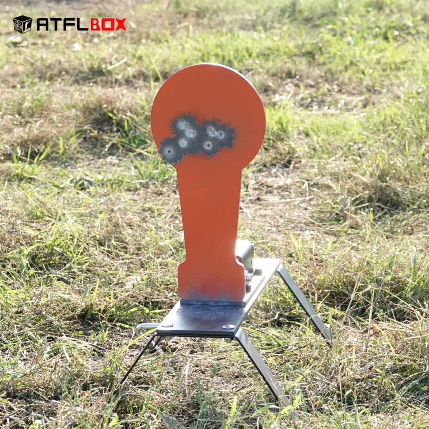 ATFLBOX 3/8" AR500 12.8'' Classic Popper Steel Shooting Target with Stand, 6'' Plate Auto Reset Target for Shooting Range, Suitable for Pistol, Rifle, Handgun, Shotgun, Rimfire