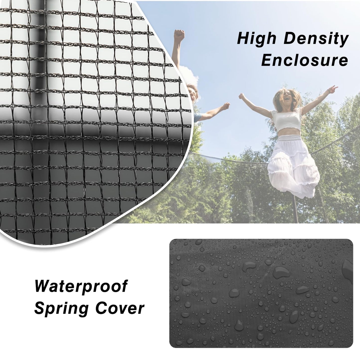 AOTOB 8×14 FT Rectangle Trampoline - Perfect Outdoor Trampoline for Kids - Gymnastics Style Tranpoline with Enclosure Net - Supports Up to 440 lbs(Black)