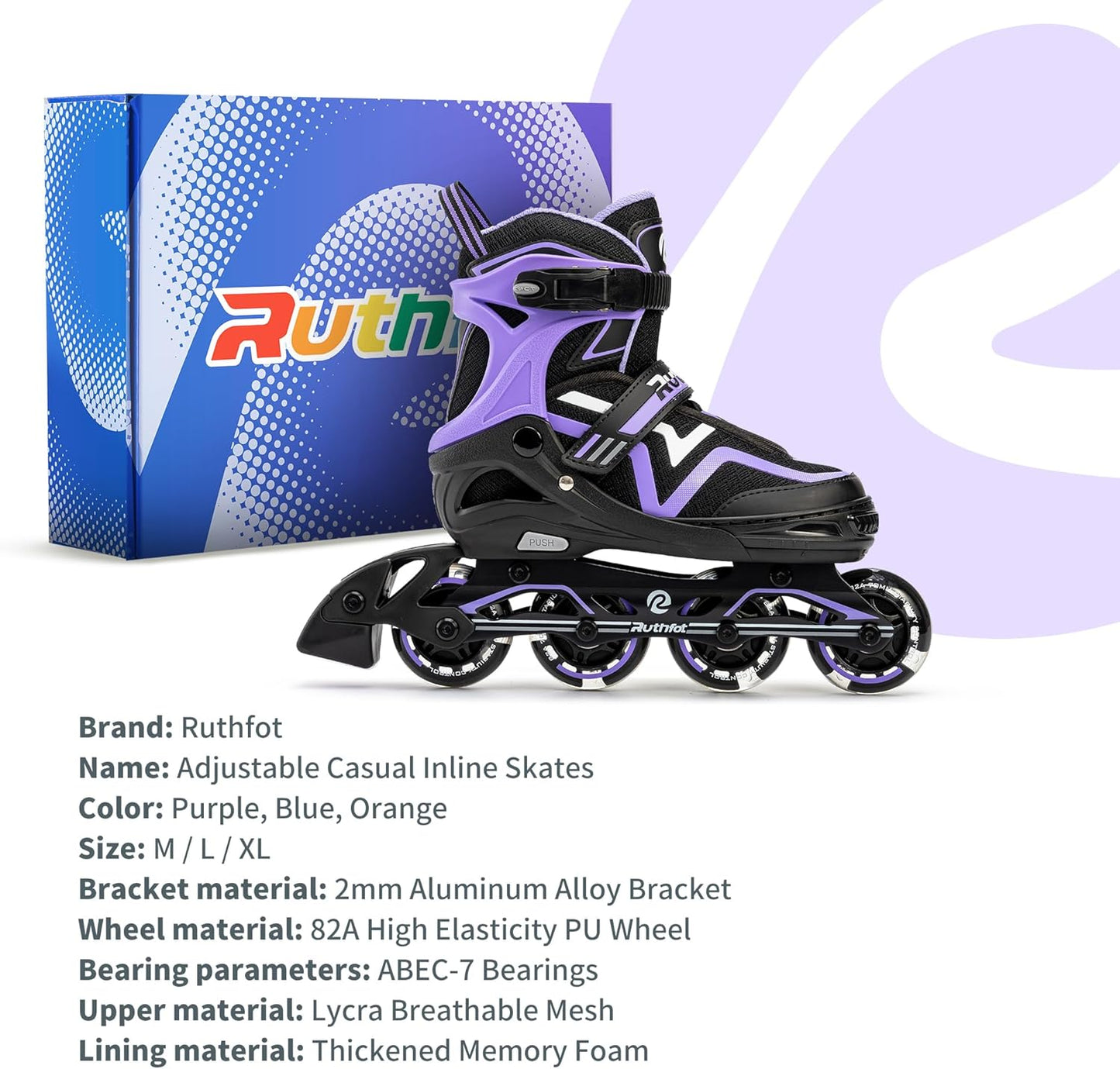 Adjustable Inline Skates for Boys & Girls - Full Light Up Wheels | Outdoor Rollerskates for Kids & Women