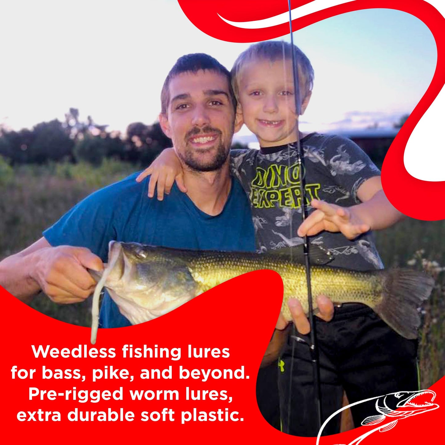 DeLong Lures 10" Pre-Rigged Weedless Swim Bait – Twister Tail Soft Plastic Bass Fishing Lure, Motor Oil, Durable Freshwater Bait, 5-Pack, Made in USA