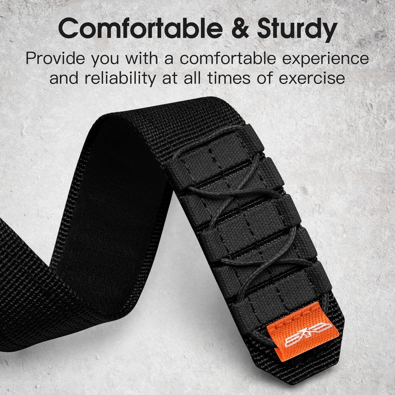 Bandletic Tactical Rugged Bands Compatible with Fitbit Versa 4 Bands, Soft Durable Military Nylon Solo Loop Sport Straps for Fitbit Versa 3/Sense 2/Sense, Large, Black