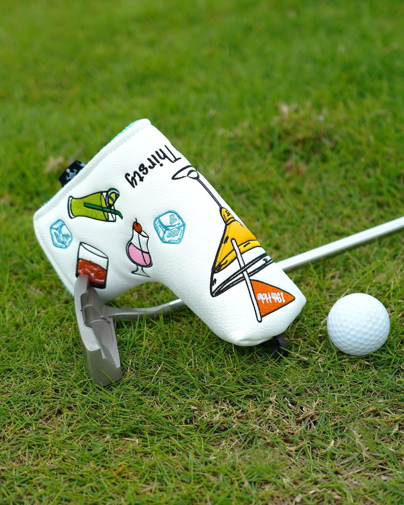 Big Teeth Golf 19th Hole Driver Headcover, Drink-Themed Cover,Funny and Cute Putter Cover White Golf Club Covers Golf Gifts (Blade)