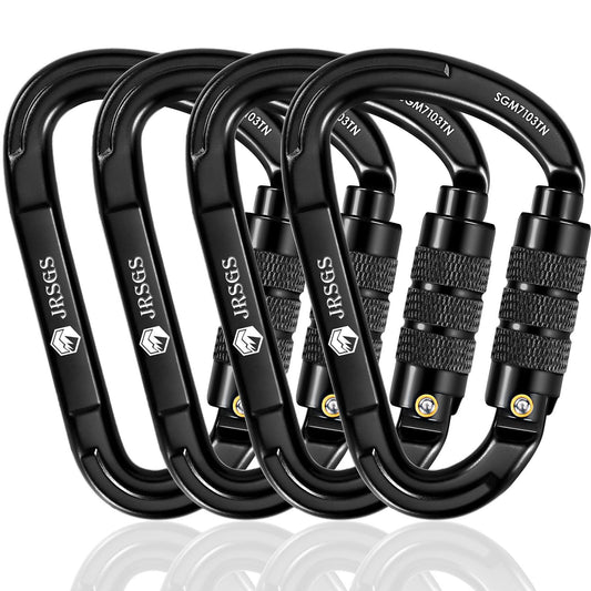 JRSGS Climbing Carabiner 25KN Large Carabiner Clip Auto Locking Carabiner Obtained UIAA Certification Heavy Duty Carabiners Suitable for Rock Climbing, Camping, Gym,Rescue