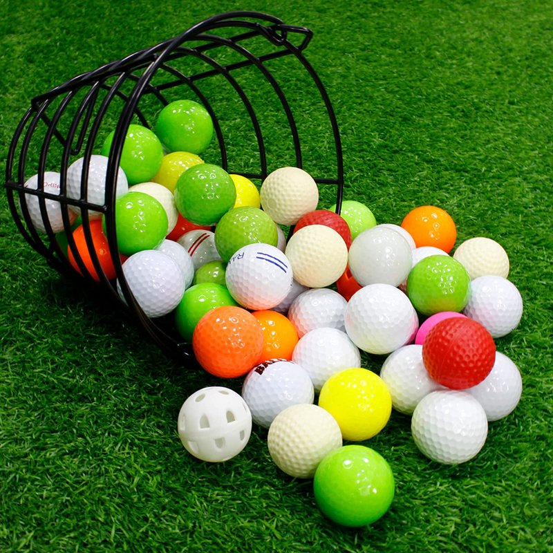 Crestgolf 2PCS Stainless Metal Golf Basket Golf Ball Container Ball Bucket (2 Pack)