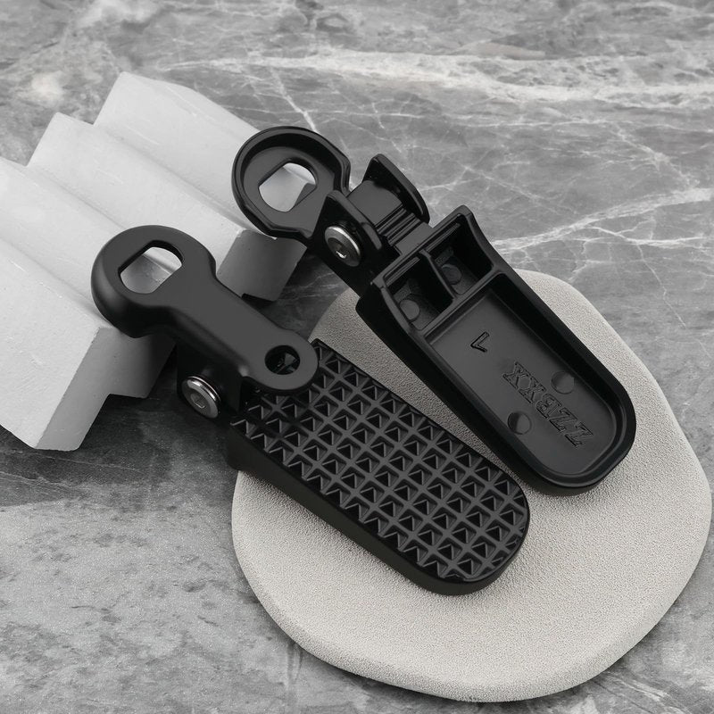 SG Store 2 Pairs of Bike Foot Pegs Length 112mm Pedal 78x37mm Aluminium Alloy Anti-Skid Folding Foot Rest for Mountain Bike E-Bike Motorcycle Black