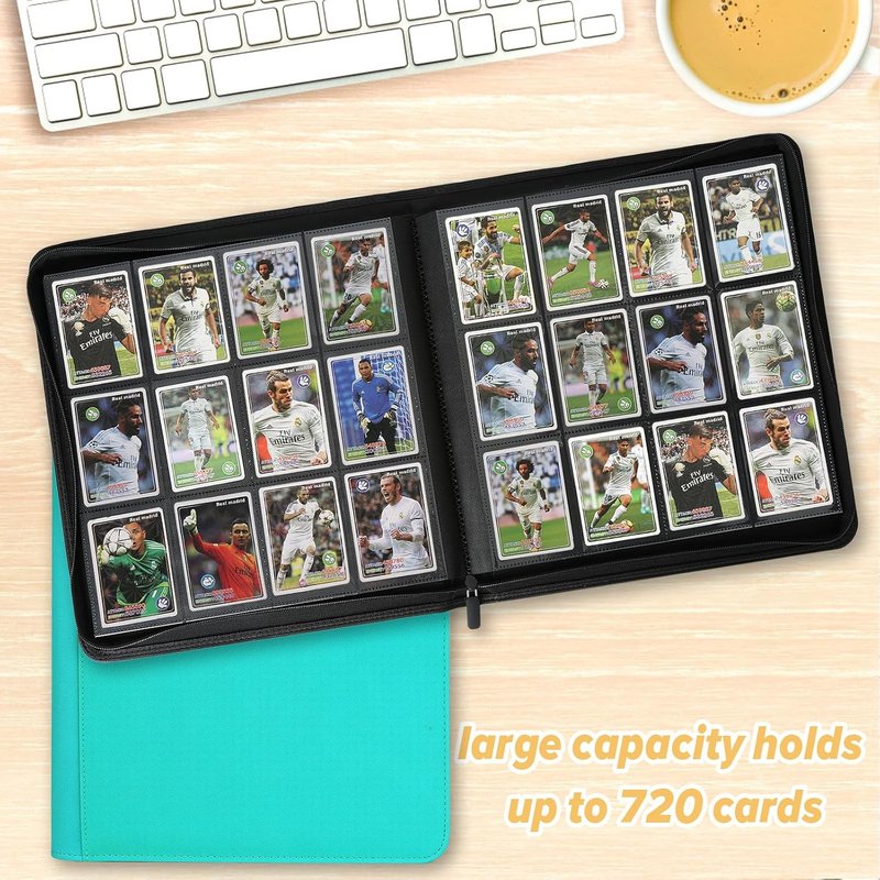 Trading Card Binder - 12 Pocket Album for MTG, TCG & Sports Cards | 720 Pockets, Lake Blue