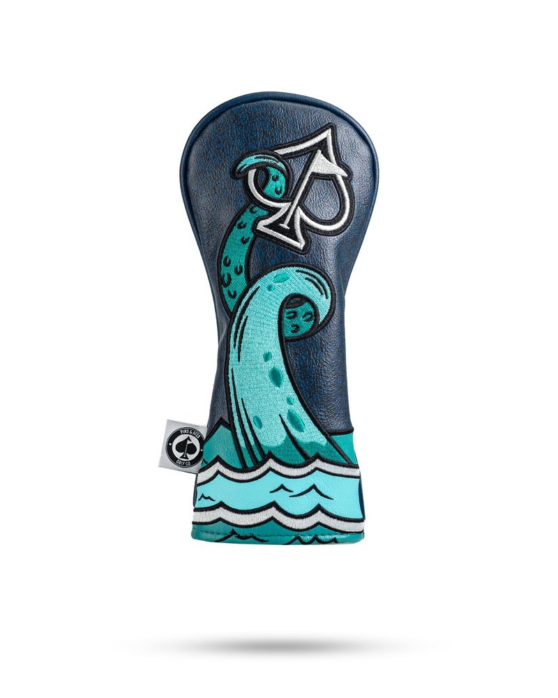 Pins & Aces Kraken Head Cover - Premium, Hand-Made Classic Kraken Themed Headcover - Funny, Tour Quality Golf Club Cover - Style and Customize Your Golf Bag (Utility)
