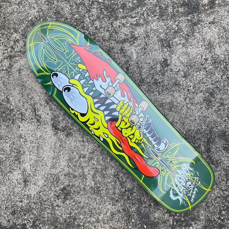 SANTA CRUZ Meek Pinstripe Slasher Green Pro 9.23in x 31.67in Skateboard Decks