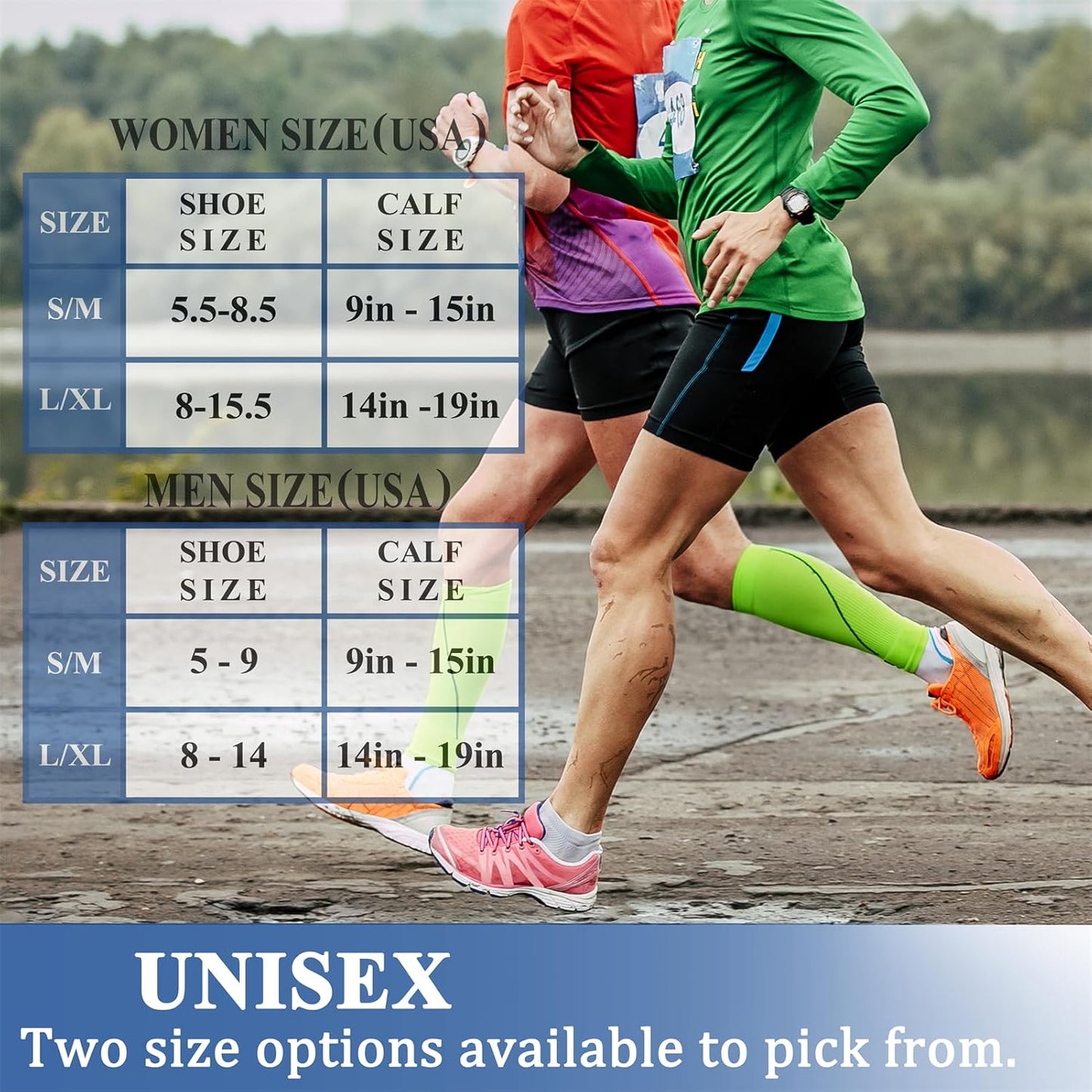 Compression Socks for Women & Men - 15-20 mmHg Calf Support for Athletic Cycling | 8 Pairs