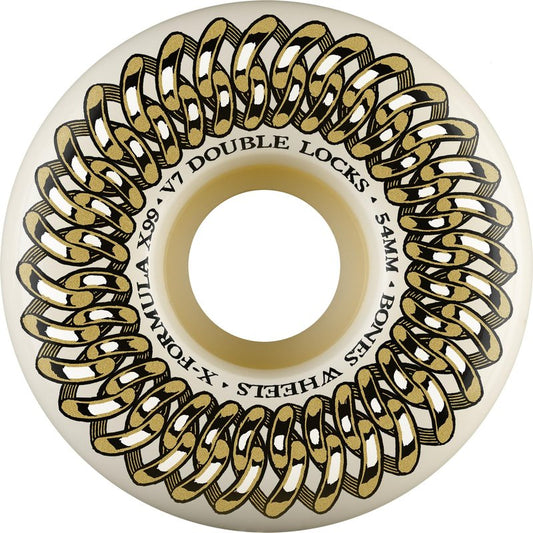 Bones Wheels Double Lock X-Formula Skateboard Wheels, 58mm, 99A, V7 Double Locks
