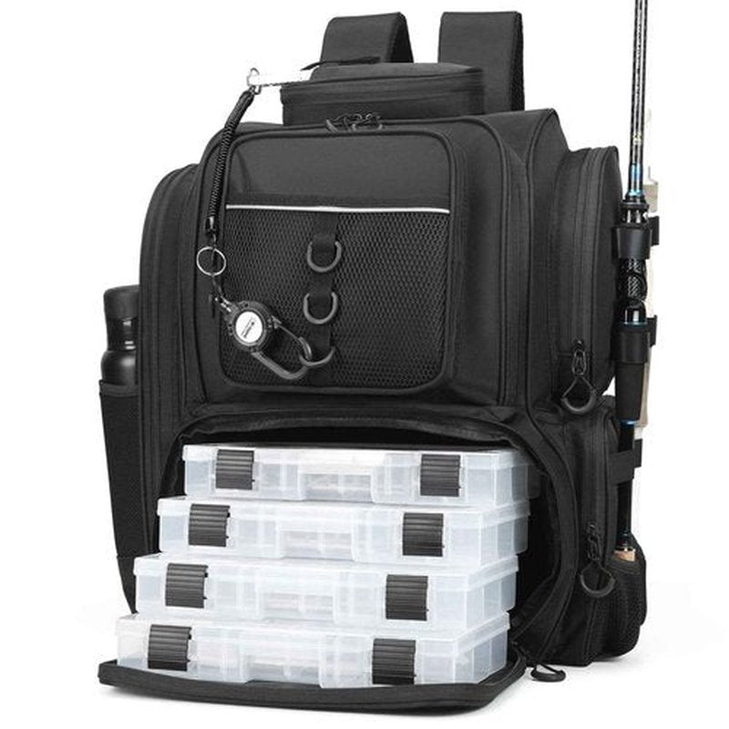 WANOON Fishing Backpack,Tackle Bag,with Tackle Boxes. Large Fishing Bag, Strong Materials