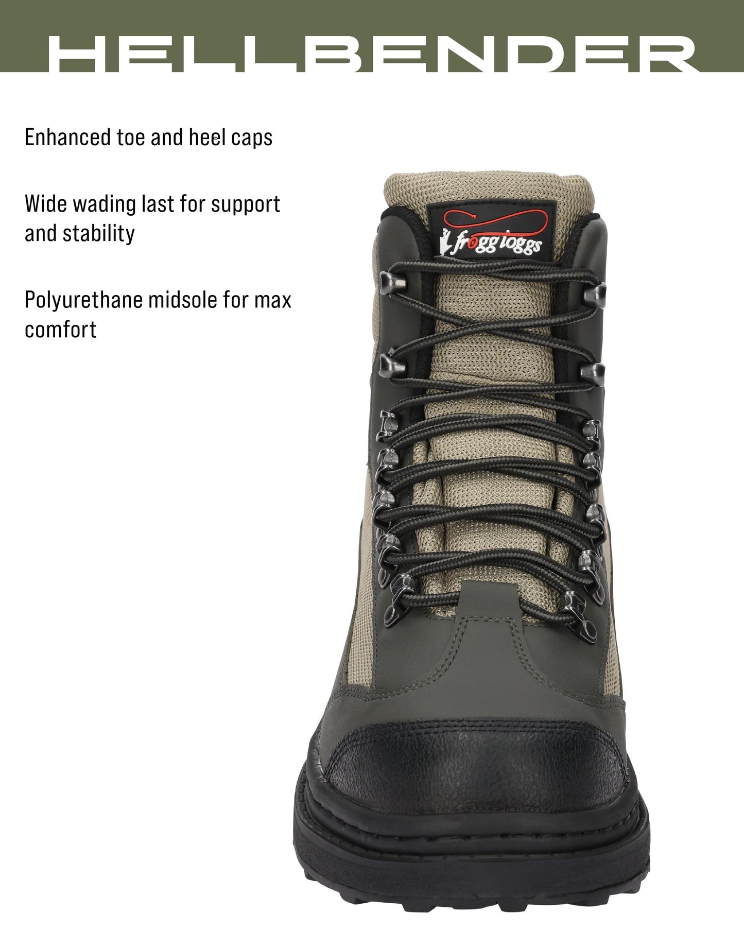 FROGG TOGGS Men's Hellbender Fishing Wading Boot in Felt or Cleated