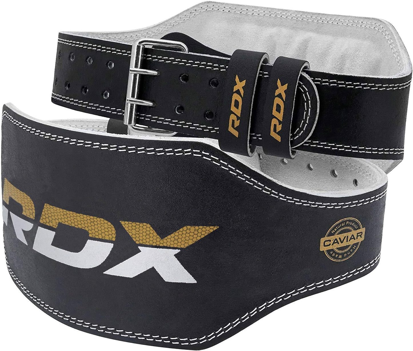 RDX Weight Lifting Belt Gym Exercise Workout, 6 inch Leather Padded Lumbar Back Support Men Women, 10 Adjustable Holes, Powerlifting Bodybuilding Deadlift, Squat Fitness Strength Training Equipment