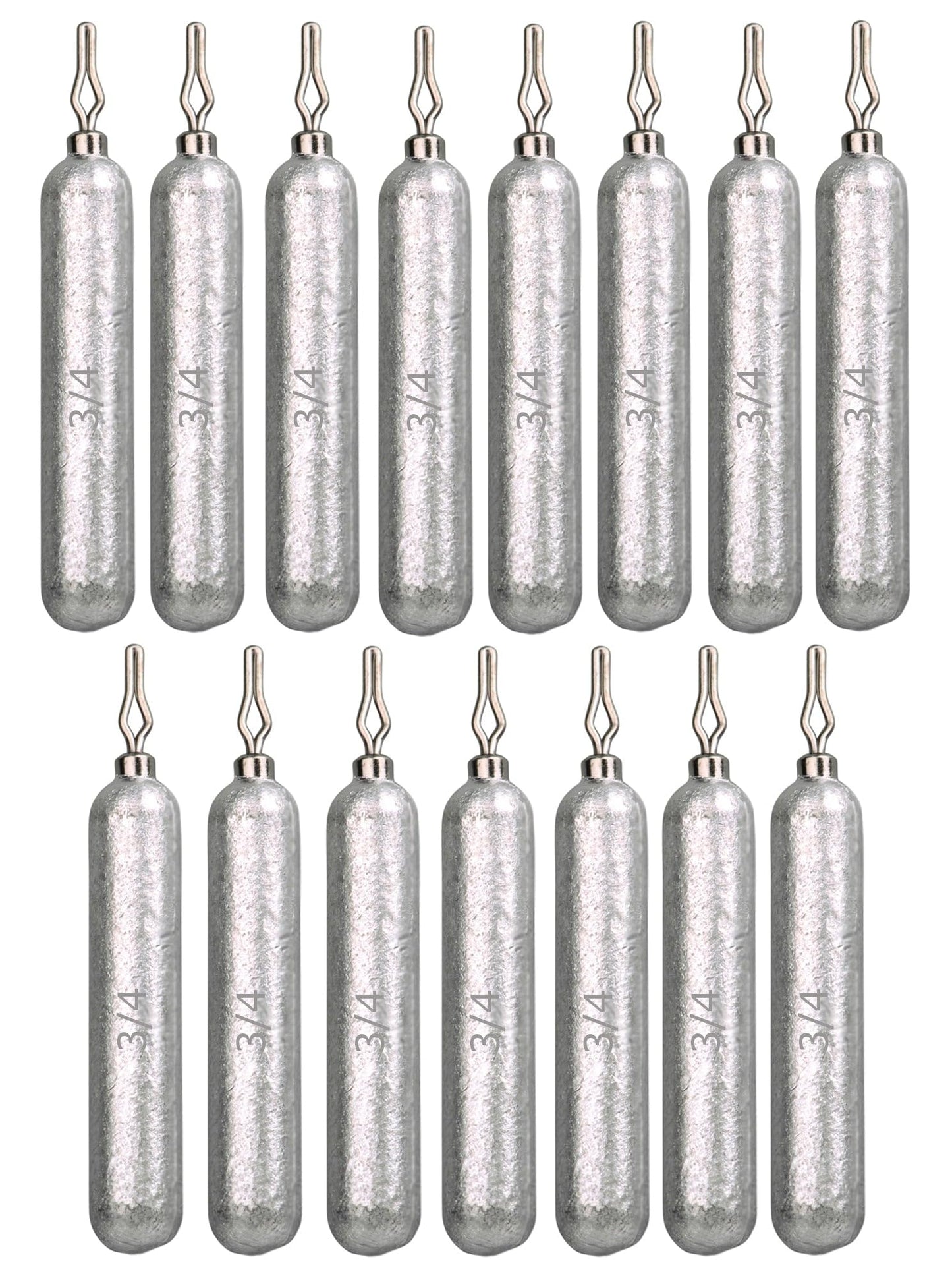 Reaction Tackle Drop Shot Weights for Bass Fishing - Skinny Pencil Sinkers for Drop Shot Rig - Freshwater and Saltwater Finesse Fishing - Silver 3/4 Oz (15-Pack)
