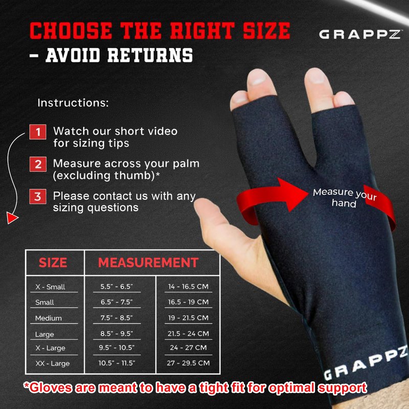 Grappz Finger Support Athletic Compression Gloves – Athletic Buddy Tape & Trigger Finger Splint Alternative – Finger Sleeve & Brace, Arthritis Pain Relief & Joint Stabilizer for All Sports, Unisex M
