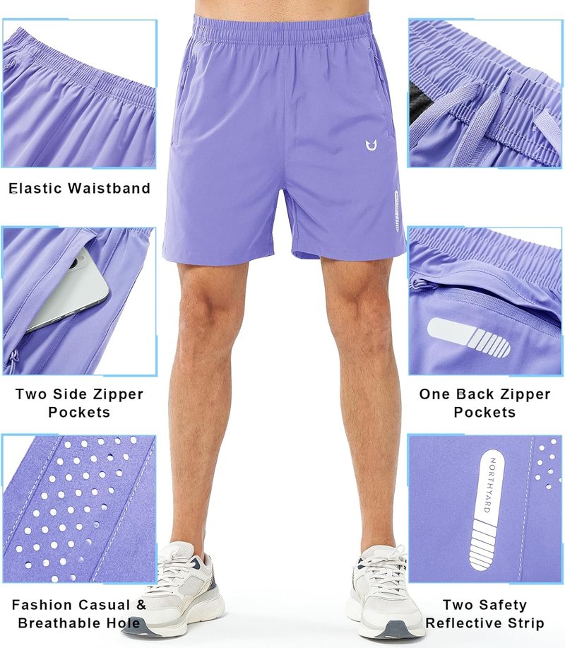 Men's Athletic Running Shorts - Quick Dry Lightweight Gym Workout Shorts | 5"/7"/9" Sizes for Sports & Exercise