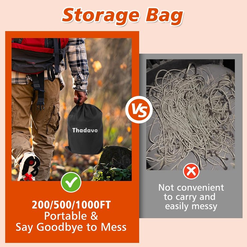 Reflective Paracord Rope - 850lb Heavy-Duty 11 Strand Cord | 500FT Orange for Camping, Hiking & Survival