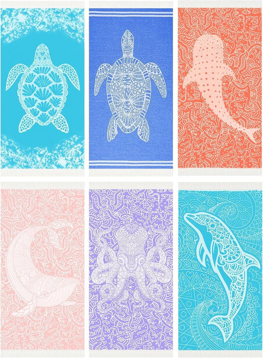 **Extra Large Turkish Beach Towel - Lightweight Quick-Dry Cotton | Sand-Free Bath & Pool Accessory**