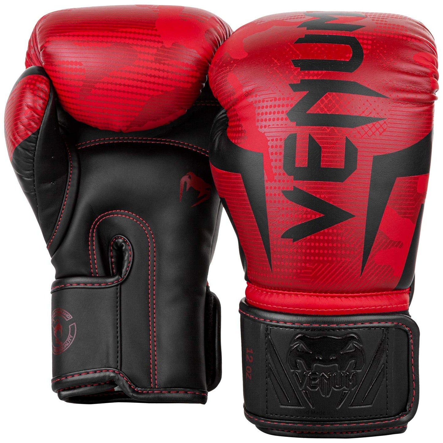 Venum Unisex Adult Elite Boxing Gloves, Red Camo, 12 Oz US