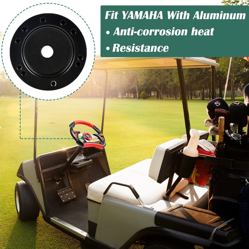 Roykaw Golf Cart Steering Wheel Adapter Compatible with YAMAHA Black