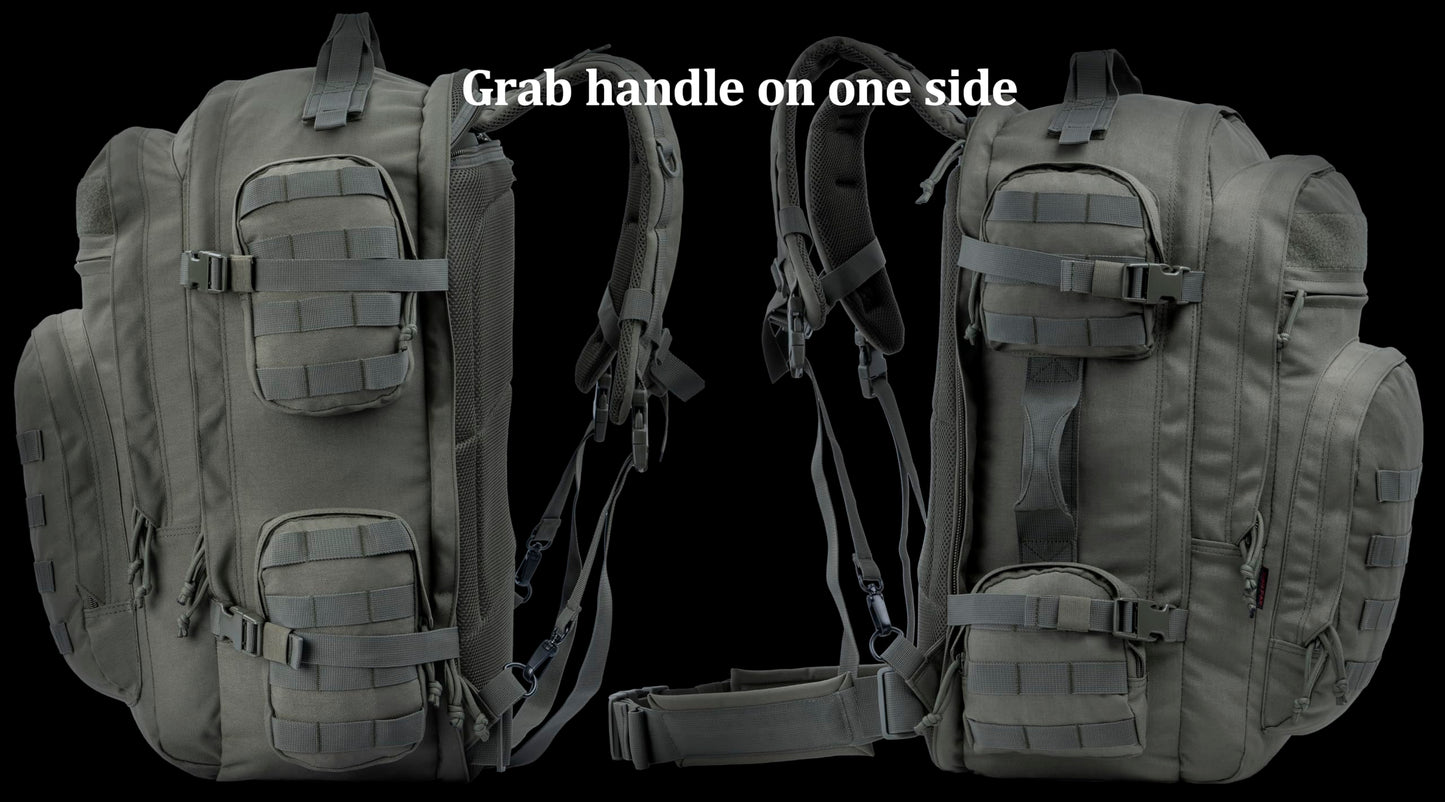 XMILPAX Large Tactical Backpack Bag with Stowable Shoulder Straps for Hiking, Camping, Traveling, Bug-Out 58L
