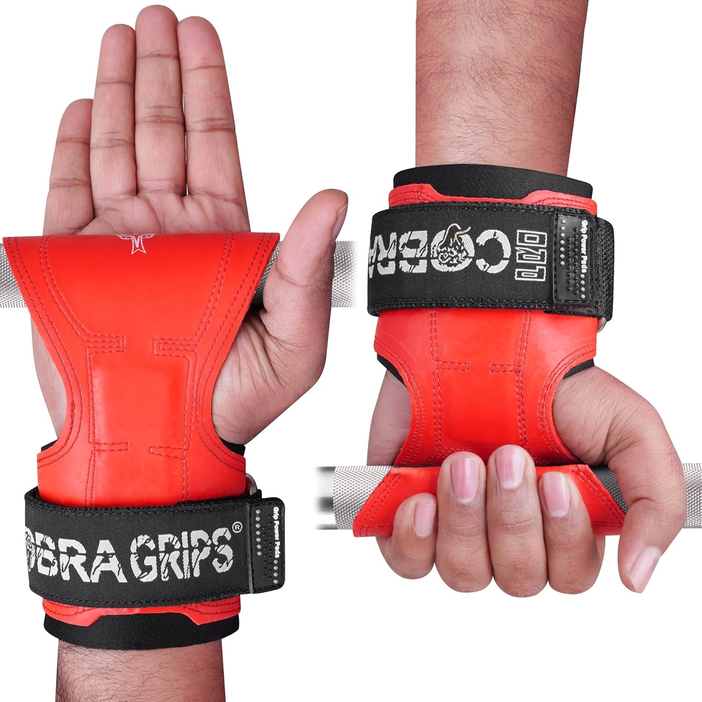 Cobra Grips Weight Lifting Gloves - Adjustable Neoprene Padded Wrist Wraps | Heavy Duty for Deadlifts