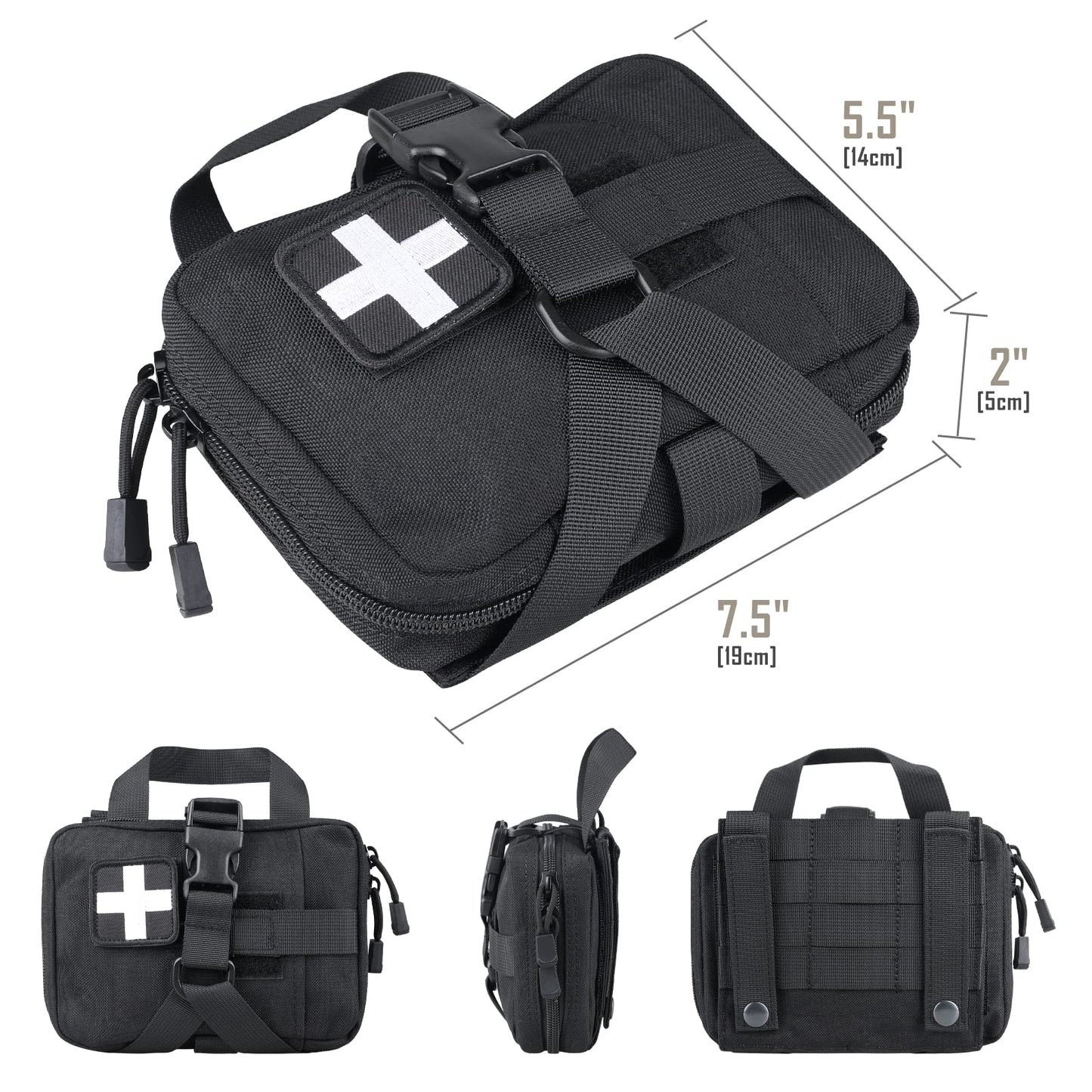 LIVANS Tactical IFAK Pouch, Rip Away Molle First Aid Bag Tear-Away Medical Pouch Emergency EMT Bag for Travel Outdoor Hiking(Pouch Only, First Aid Kits NOT Included)