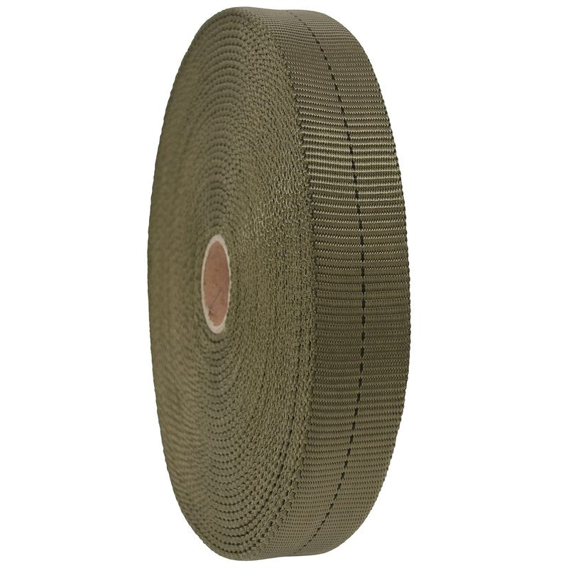 GM CLIMBING 1 inch MIL-W-5625 Nylon Tubular Webbing Milspecs 4000Lbs Durable for Outdoor Tactical Parachute Rescue Survival Tie Down 1 inch x 30Ft / 10 Yards Tan 499