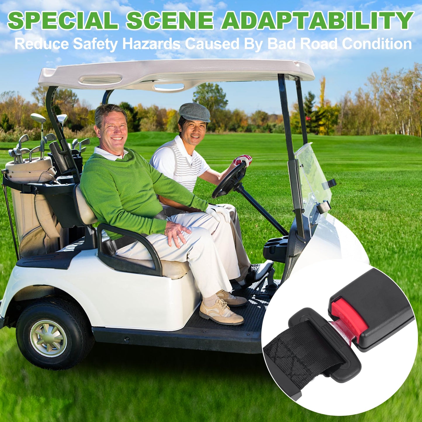 10L0L Golf Cart Front & Rear Seat Belt Kit for Yamaha, Club Car, EZGO Golf Cart Models,Universal Retractable Seat Belt Kit- 4PCS(Note: Without Mounting Bracket)