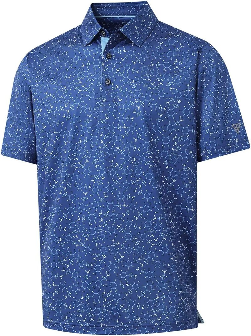 Mens Golf Shirt - Short Sleeve Moisture-Wicking Polo | Performance Dry Fit Patterns