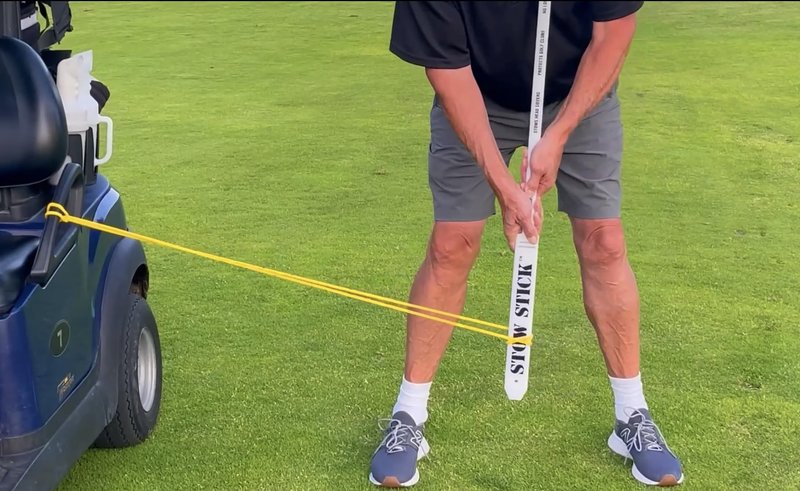 STOW STICK Adds Golf Skill, Play Smart & Putt Better, Protects Clubs, No Lost Gear, Travel Bag Arm, Resistance Tool, Putting Alignment Aid, Pregame Warm-Up, Golf Forever Stretching Bar & Training