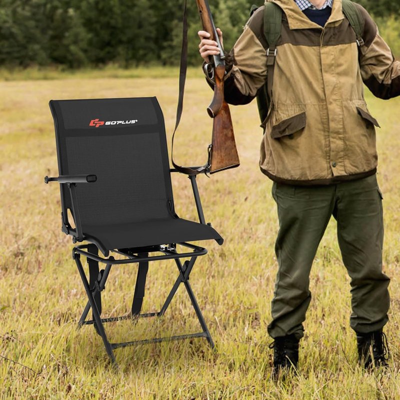Hunting Chair - 360° Swivel Folding Blind Chair | Portable Deer Stool, 330LBS Capacity, Silent Design