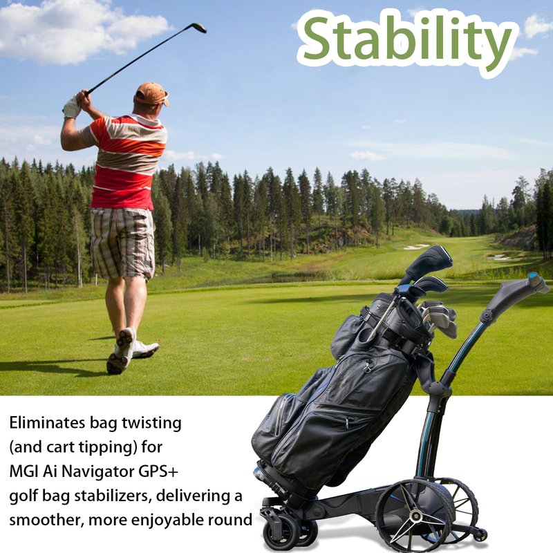Ignalu Golf Bag Accessories Compatible with MGI Ai Navigator GPS+, Enhanced Stability Golf Bag Stabilizers and Stand to Eliminate Bag Twisting(A Pair)