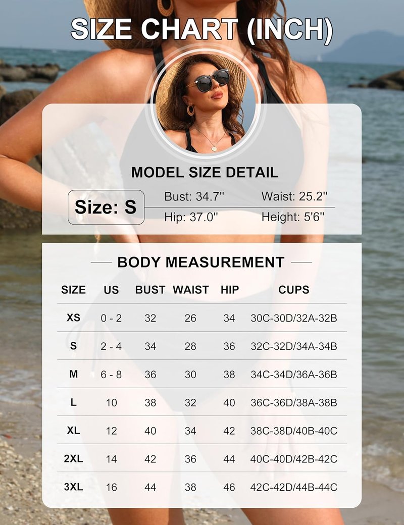 High Waisted Bikini Set for Women - Blooming Jelly Tummy Control Swimsuit with Crisscross Tie Back | Stylish & Comfortable