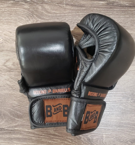 B&B Open Palm Boxing Gloves (Black, L)