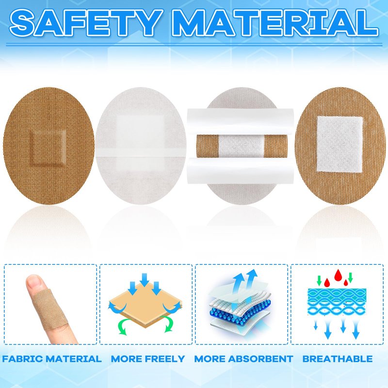Geiserailie 120 Pcs Small Round Bandage Circle Oval Bandages for Face Fabric Adhesive Flexible Breathable Bandages Fabric for Small Wound Protection Care, 6 Sizes, 7/8'', 1'', 1.4'', 1.5 x 1.75''