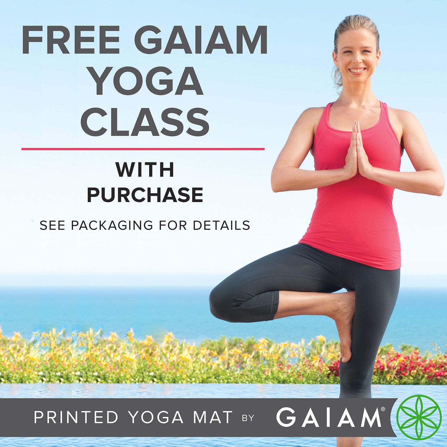 Gaiam Premium Yoga Mat, 6mm Thick Print Mat (Pink Marrakesh)