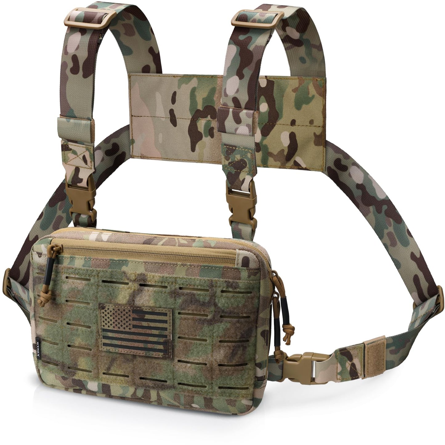 WYNEX Tactical Chest Rig Bag of Laser Cut Design, Molle Chest Pouch Utility Recon Kit Bag Tactical Chest Pack Bag