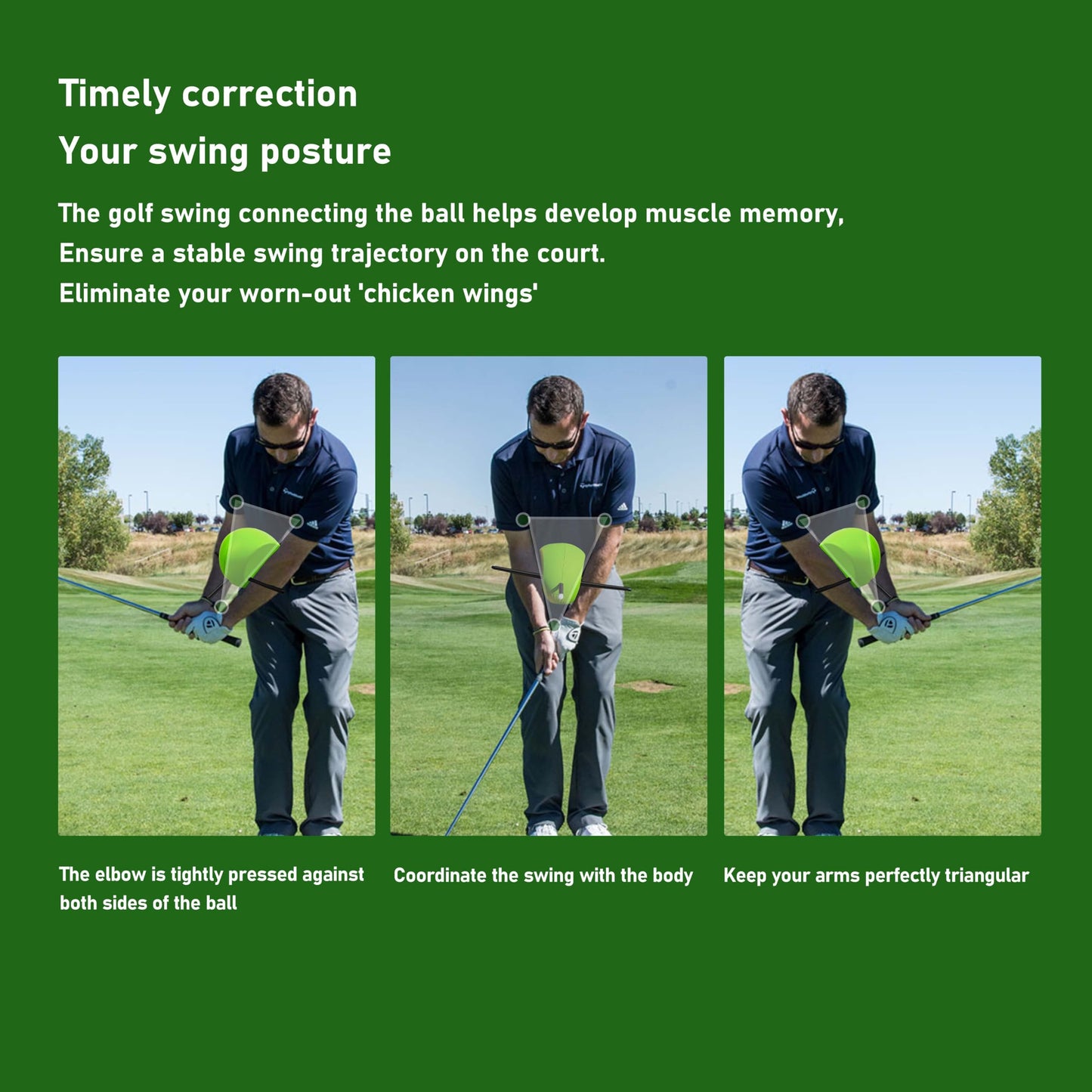 Hairchens Golf Training aids, Connector Golf Training aids, Help Train The Correct Swing Action and arm Structure. The Golf Swing Trainer is Suitable for All Levels of Golfers