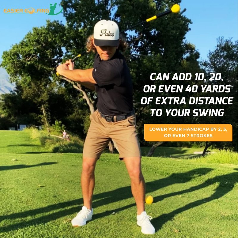Delara Goods PowerFlex Golf Swing Trainer - Golf Whip Weighted Swing Aid Improves Distance, Speed & Consistency, Golf Training Stick, Warm Up Swing Stick for Tempo and Swing Plane