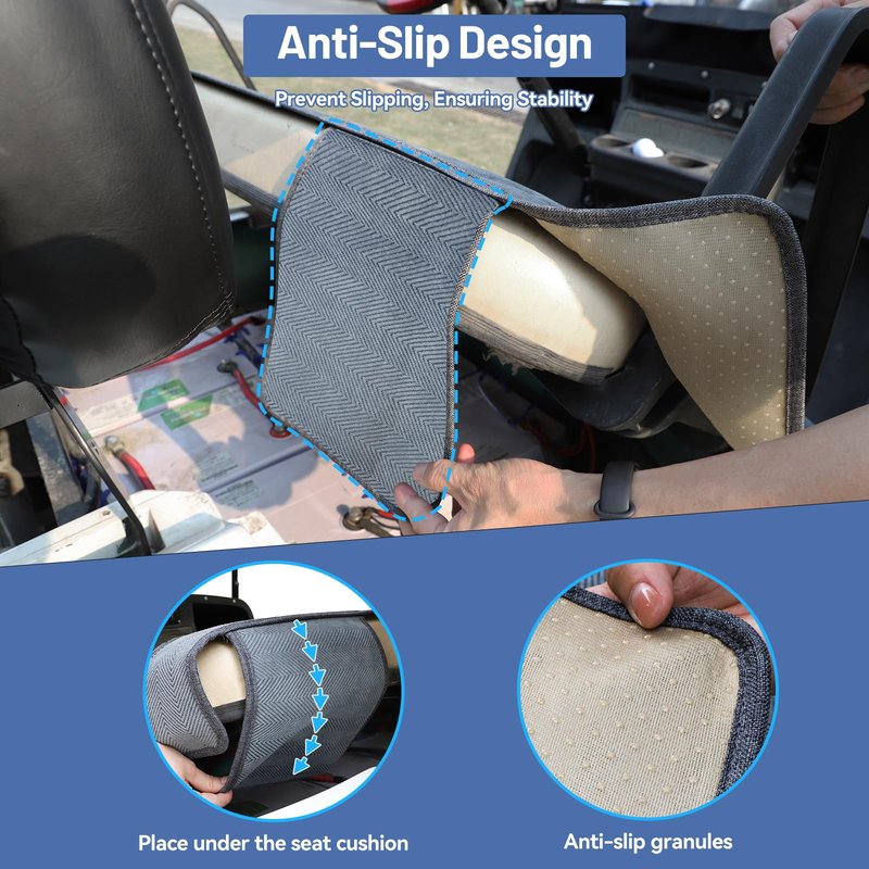MOSNAI Golf Cart Blanket Seat Covers with 2 Pockets for Club Car DS Precedent EZGO TXT RXV Front Seat, Golf Cart Towel/Cloth Seat Cover Heavy Duty Breathable Washable Polyester Mesh Cloth