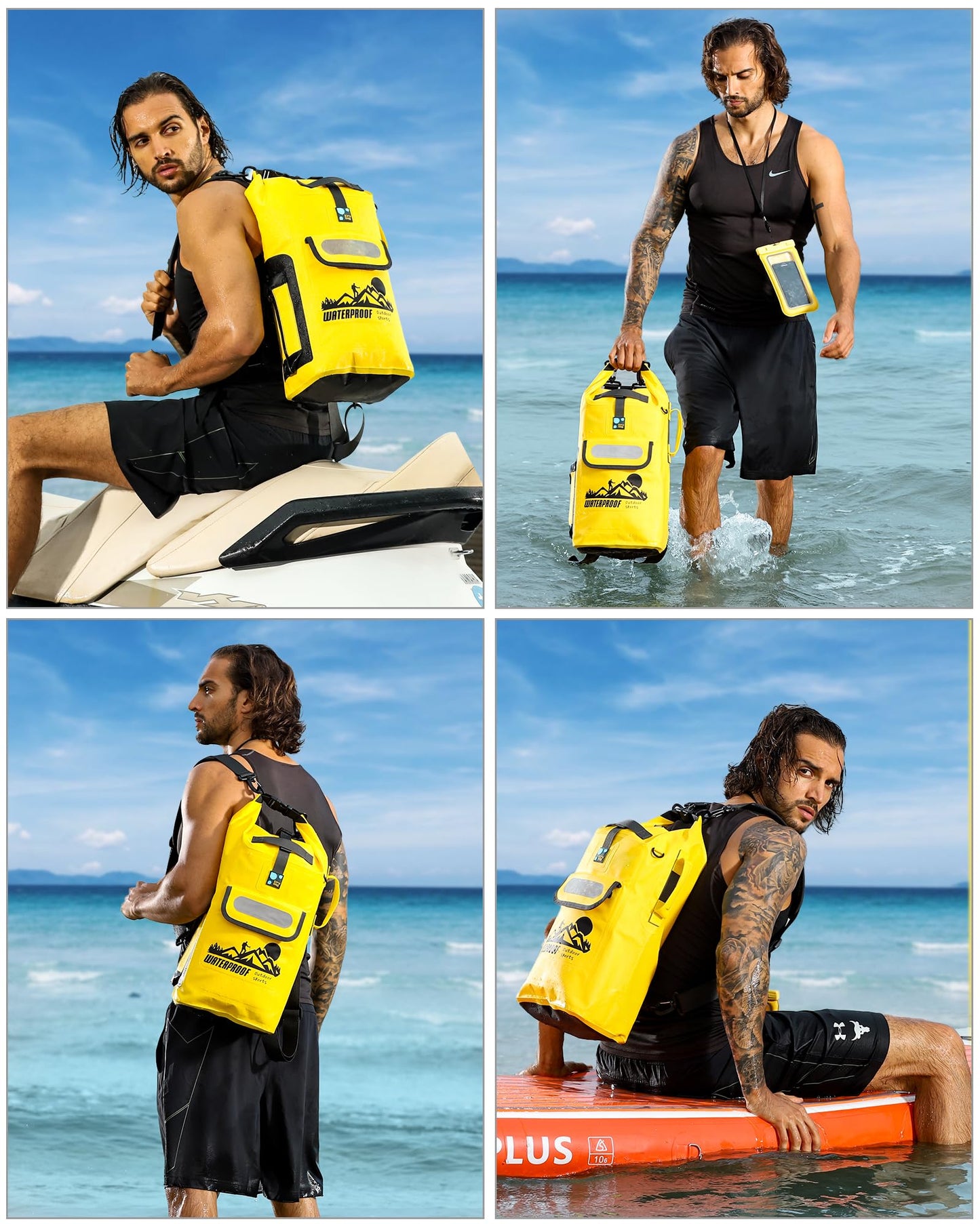 IDRYBAG 30L Waterproof Floating Backpack, Dry Bag for Men, Water Resistant Kayak, Hiking, Camping