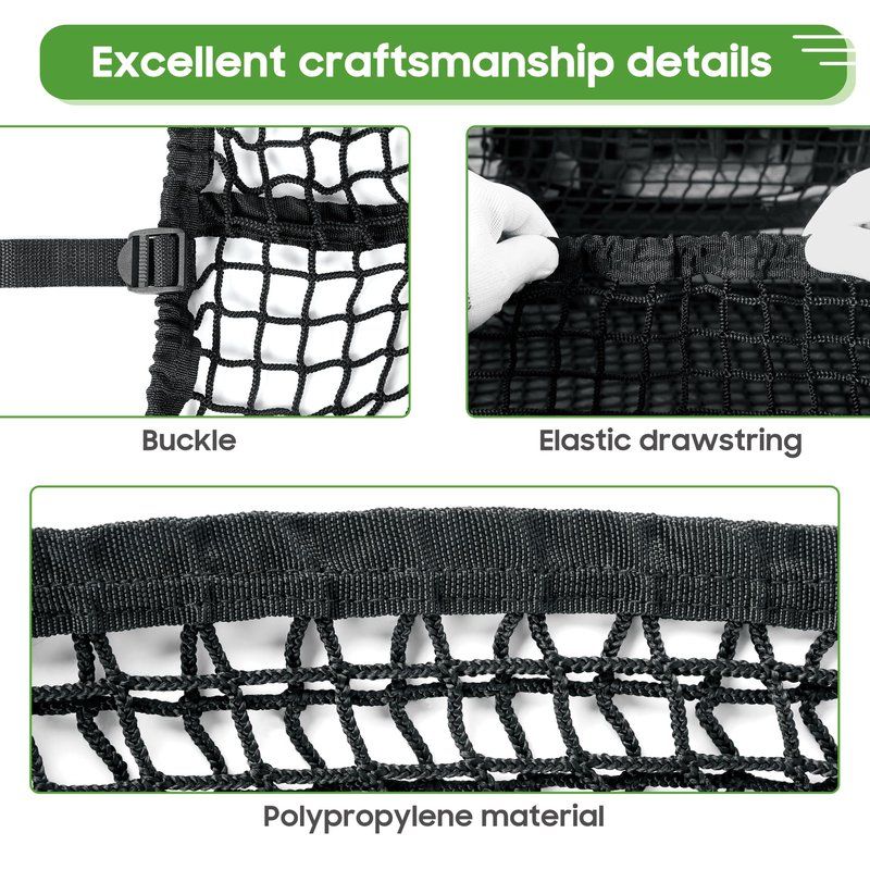 10L0L 4 Passenger Golf Cart Cargo Net for Yamaha G29, EZGO TXT/RXV, Club Car DS/Precedent - Durable Storage Net with Strong Buckle, Elastic Mesh Organizer for Golf Cart Accessories