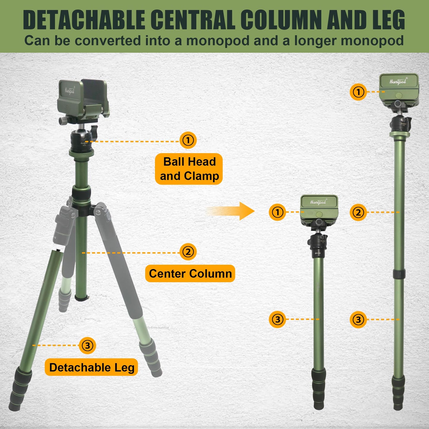 HUNTPAL 19"-65" Hunting Tripod Shooting Stick Gun Rifle Rest