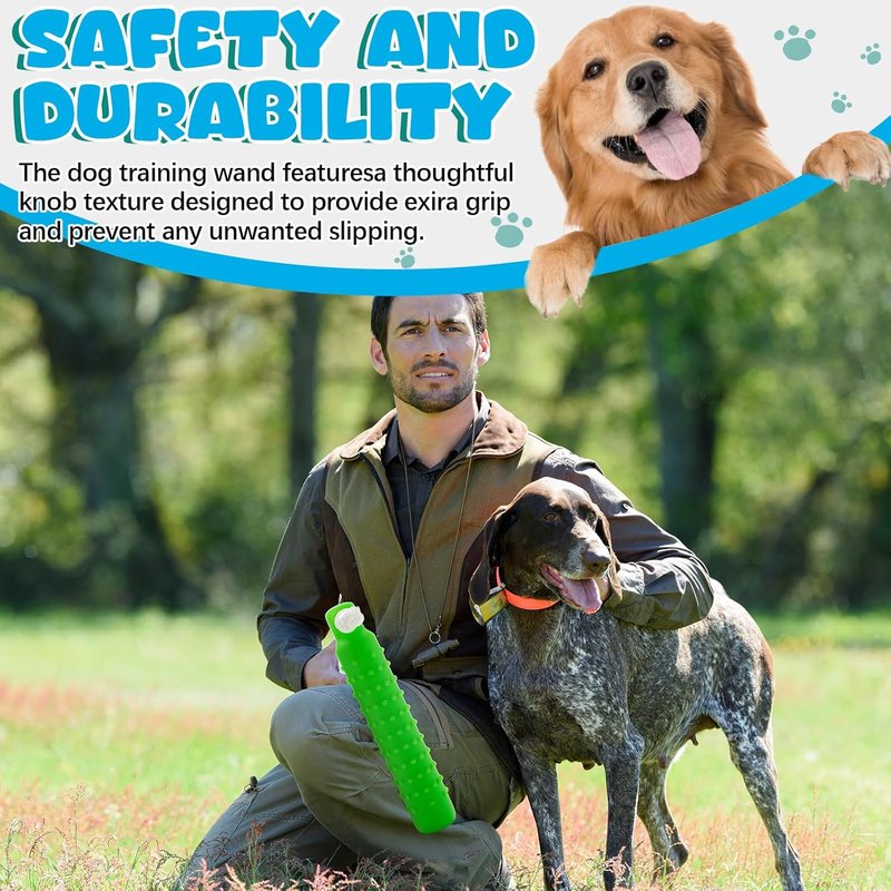 Dog Float Bumper Toy - 2 Pcs Lightweight Retriever Dummy for Pool Fetch | 11 x 2 Inch, Blue & Green