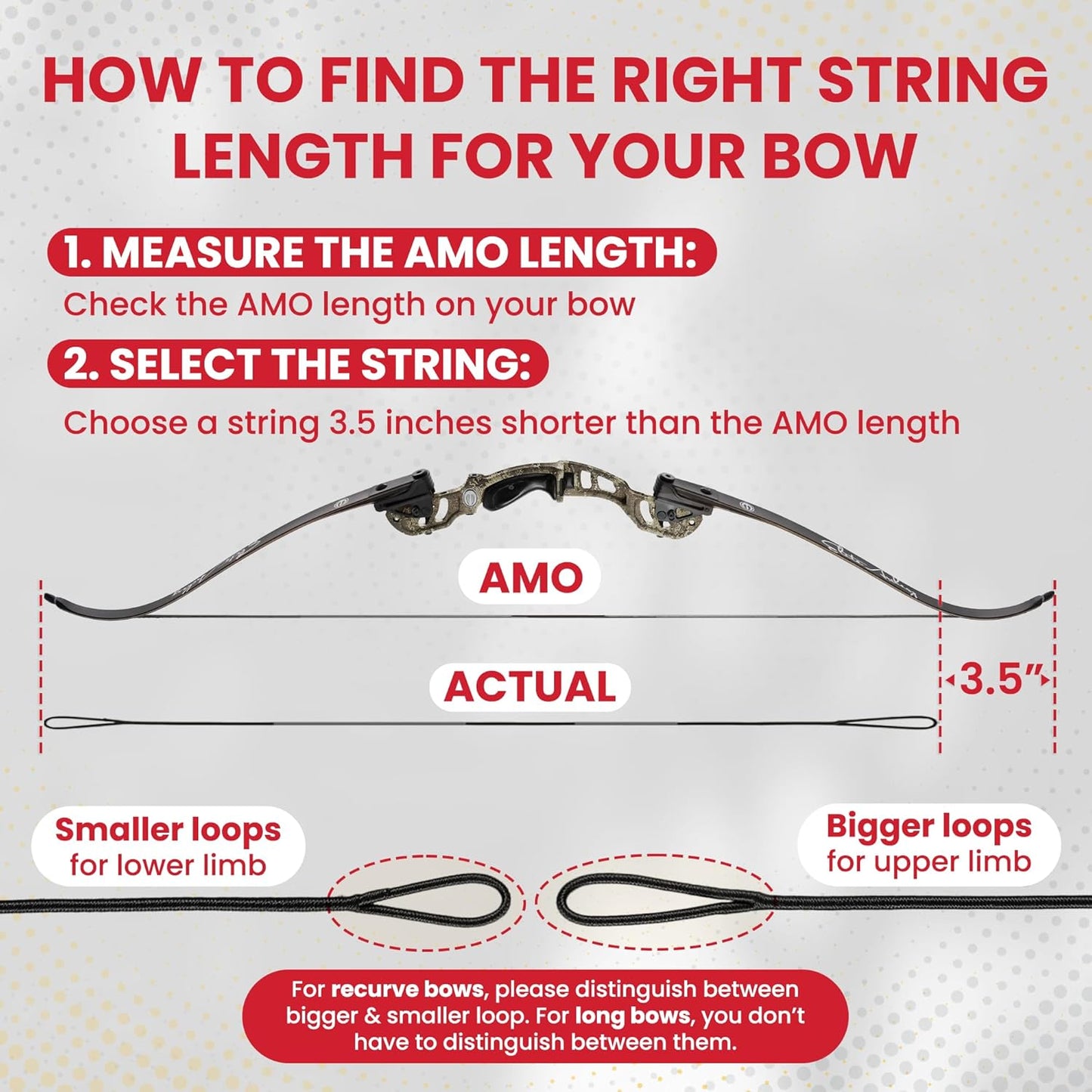 Legend Recurve Bow String - Durable Dacron Replacement for Traditional Bows - Fits 48in to 66in - 12-14-16 Strands